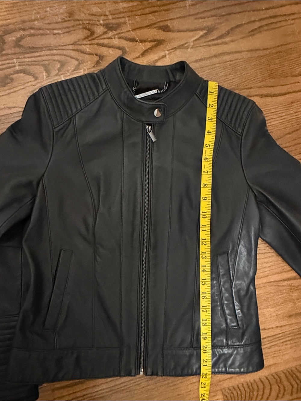 Badgley Mischka Black Leather Moto Jacket - Picture 13 of 14